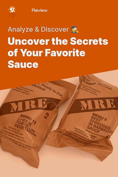 Uncover the Secrets of Your Favorite Sauce - Analyze & Discover 🕵️
